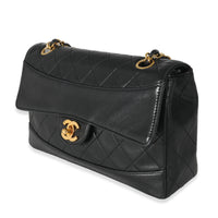 Chanel 24K Black Quilted Lambskin Medium Flap Bag