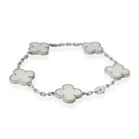 Van Cleef & Arpels Alahmbra Mother Of Pearl Bracelet in 18k White Gold