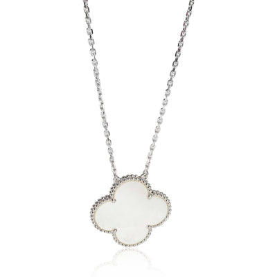 Van Cleef & Arpels Alhambra Mother Of Pearl Pendant in 18k White Gold