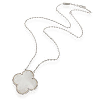 Van Cleef & Arpels Alhambra Mother Of Pearl Pendant in 18k White Gold