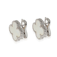 Van Cleef & Arpels Alhambra Mother Of Pearl Earrings in 18k White Gold