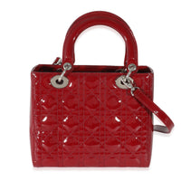 Christian Dior Red Patent Cannage Medium Lady Dior