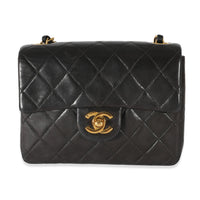 Chanel 24K Black Quilted Lambskin Mini Square Flap Bag