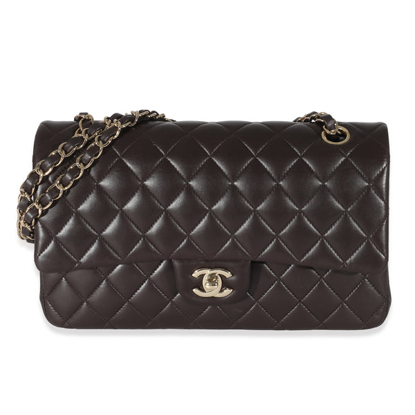 Chanel Brown Quilted Lambskin Classic Medium Double Flap Bag