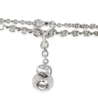 Gucci Horsebit Marina Necklace in 18k White Gold 3.33 CTW