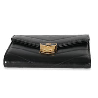 Chanel 18A Black Chevron Calfskin Small Medal Wallet