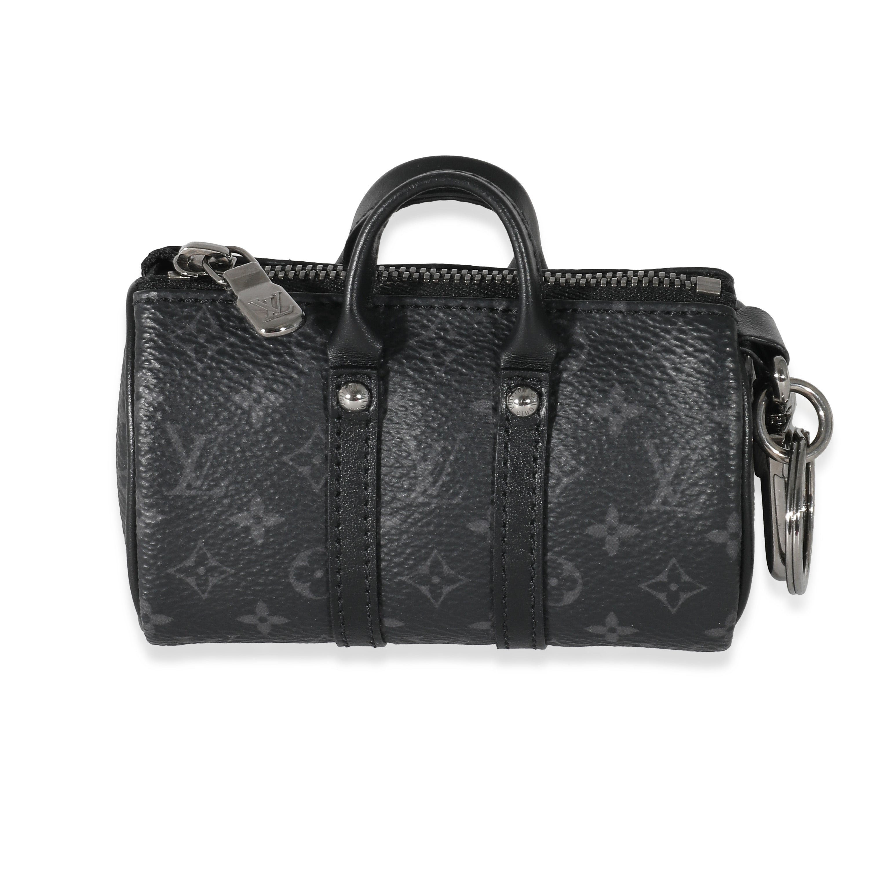 Louis Vuitton Monogram Eclipse Canvas Mini Keepall Bag Charm & Key Holder, myGemma, CH