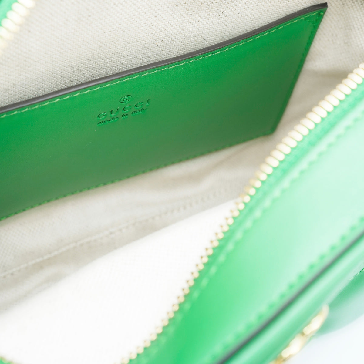 Gucci Green Leather Small GG Matelasse Camera Bag