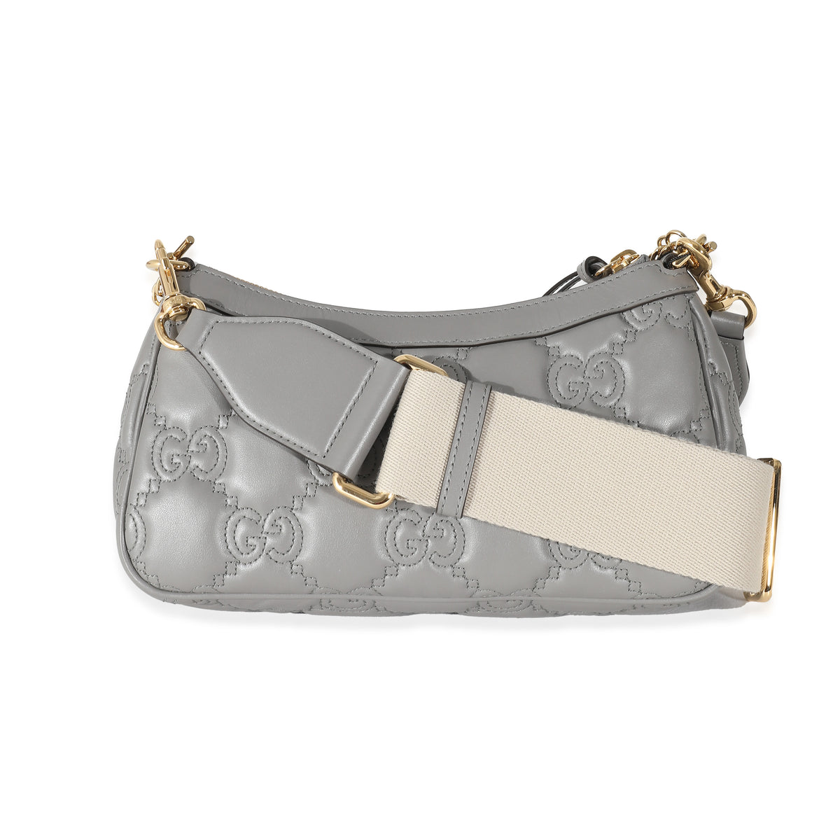 Gucci Grey Leather GG Matelasse Shoulder Bag