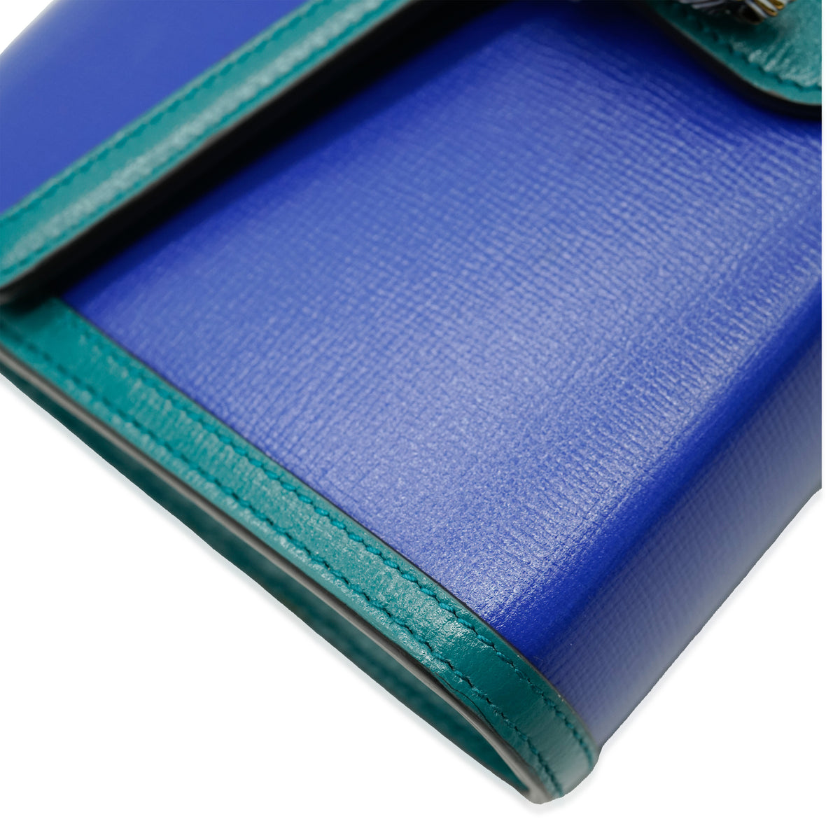 Gucci Green & Blue Textured Calfskin Dionysus Chain Wallet