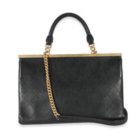 Chanel Black Quilted Calfskin Medium Coco Luxe Top Handle Bag