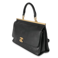 Chanel Black Quilted Calfskin Medium Coco Luxe Top Handle Bag