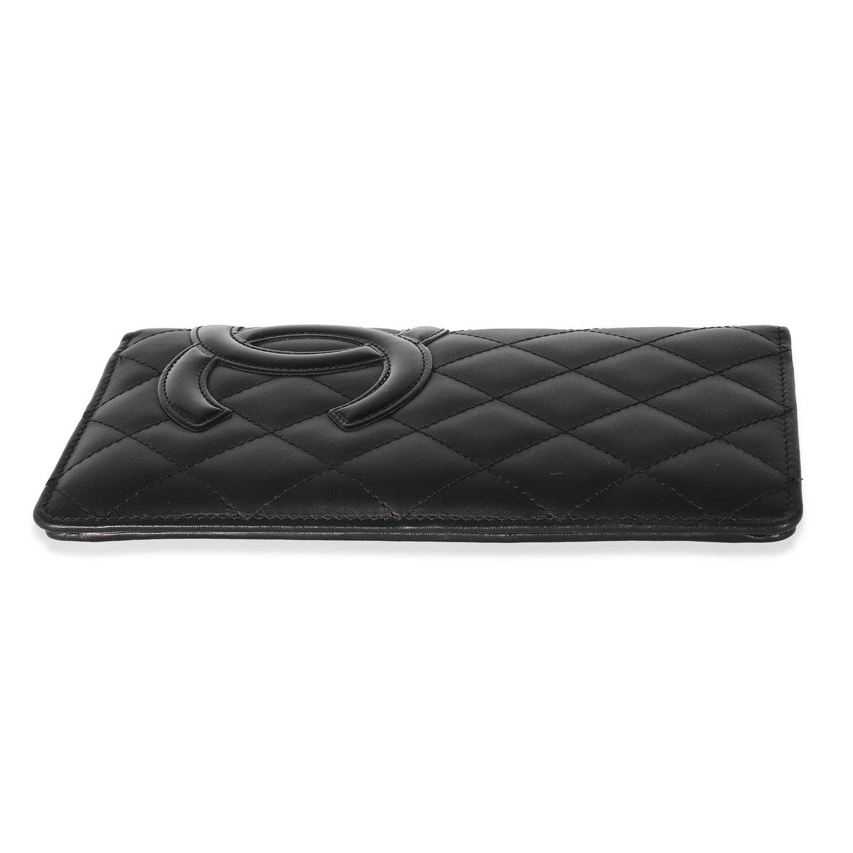 Chanel Black Quilted Lambskin Ligne Cambon Vertical Wallet