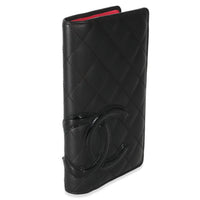 Chanel Black Quilted Lambskin Ligne Cambon Vertical Wallet