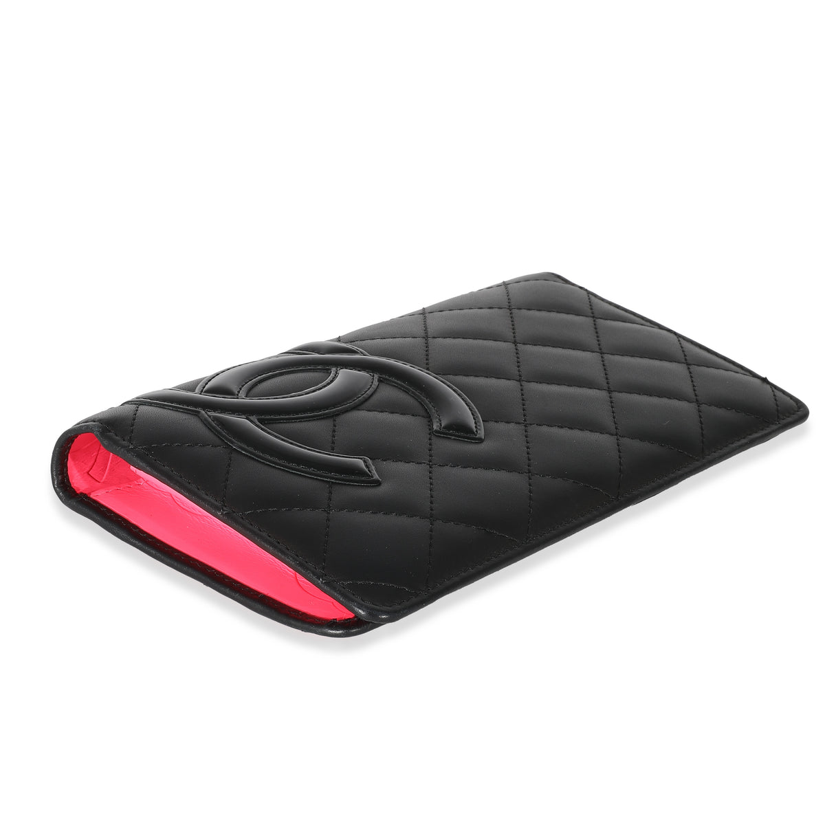 Chanel Black Quilted Lambskin Ligne Cambon Vertical Wallet