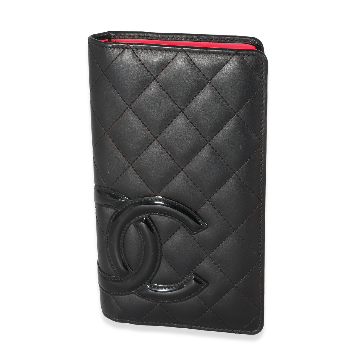 Chanel Black Quilted Lambskin Ligne Cambon Vertical Wallet