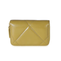 Chanel Green Quilted Lambskin Chanel 19 Zip Around Coin Purse