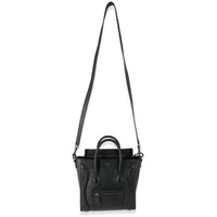 Celine Black Drummed Calfskin Nano Luggage