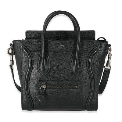 Celine Black Drummed Calfskin Nano Luggage