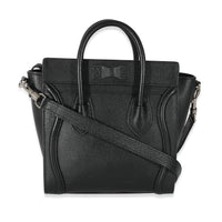 Celine Black Drummed Calfskin Nano Luggage