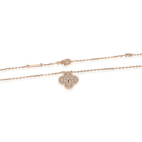 Van Cleef & Arpels Alhambra Diamond Pendant in 18K Rose Gold 0.48 CTW