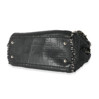 Chanel Black Leather Tweed Fringe CC Flap Bag