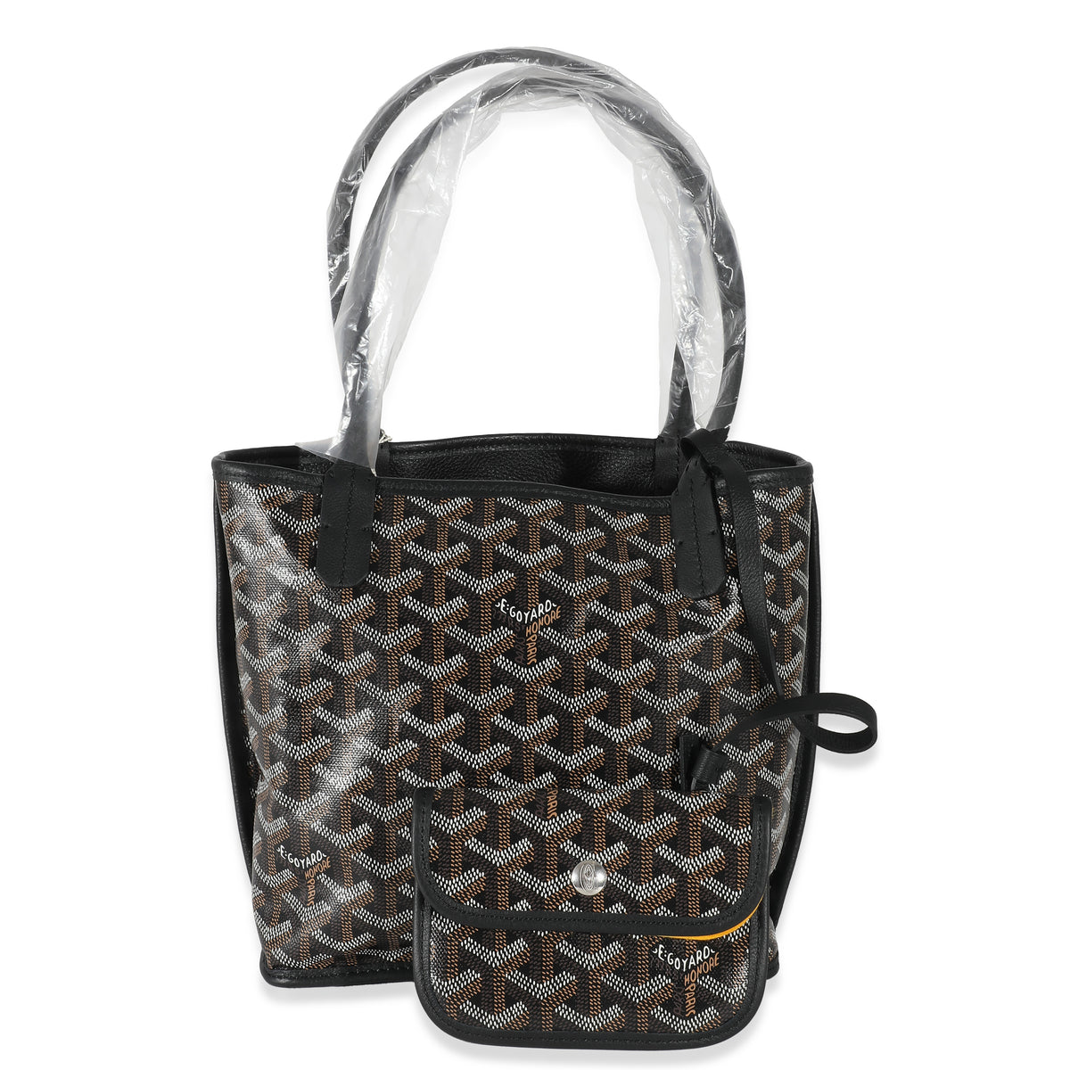 Goyard Black Goyardine Canvas Reversible Mini Anjou Tote