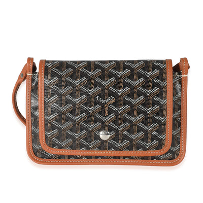 Goyard Black Gold Goyardine Canvas Plumet Pocket Wallet