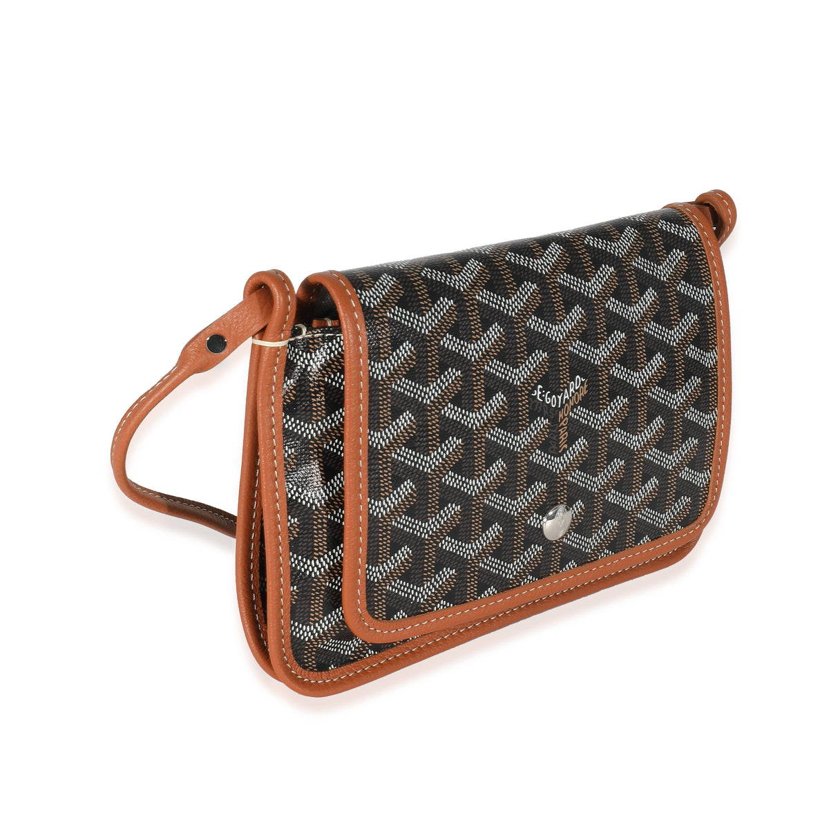 Goyard Black Gold Goyardine Canvas Plumet Pocket Wallet