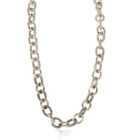 David Yurman Large Oval Link Necklace in 18K Yellow Gold/Sterling Silver