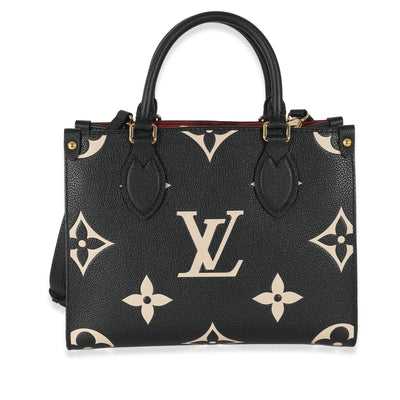 Louis Vuitton Black & Beige Bicolor Monogram Empreinte Onthego PM