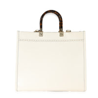 Fendi White Vitello King Plexiglass Medium Fendi Sunshine Shopper