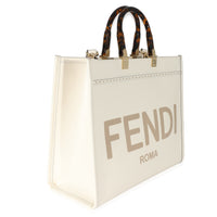 Fendi White Vitello King Plexiglass Medium Fendi Sunshine Shopper