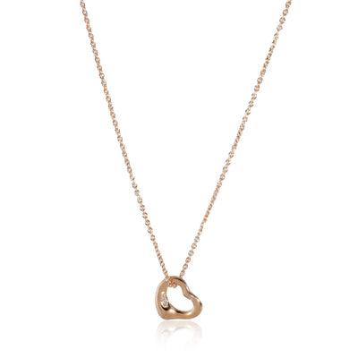 Tiffany & Co. Elsa Peretti Open Heart Pendant in 18k Rose Gold 0.02 CTW