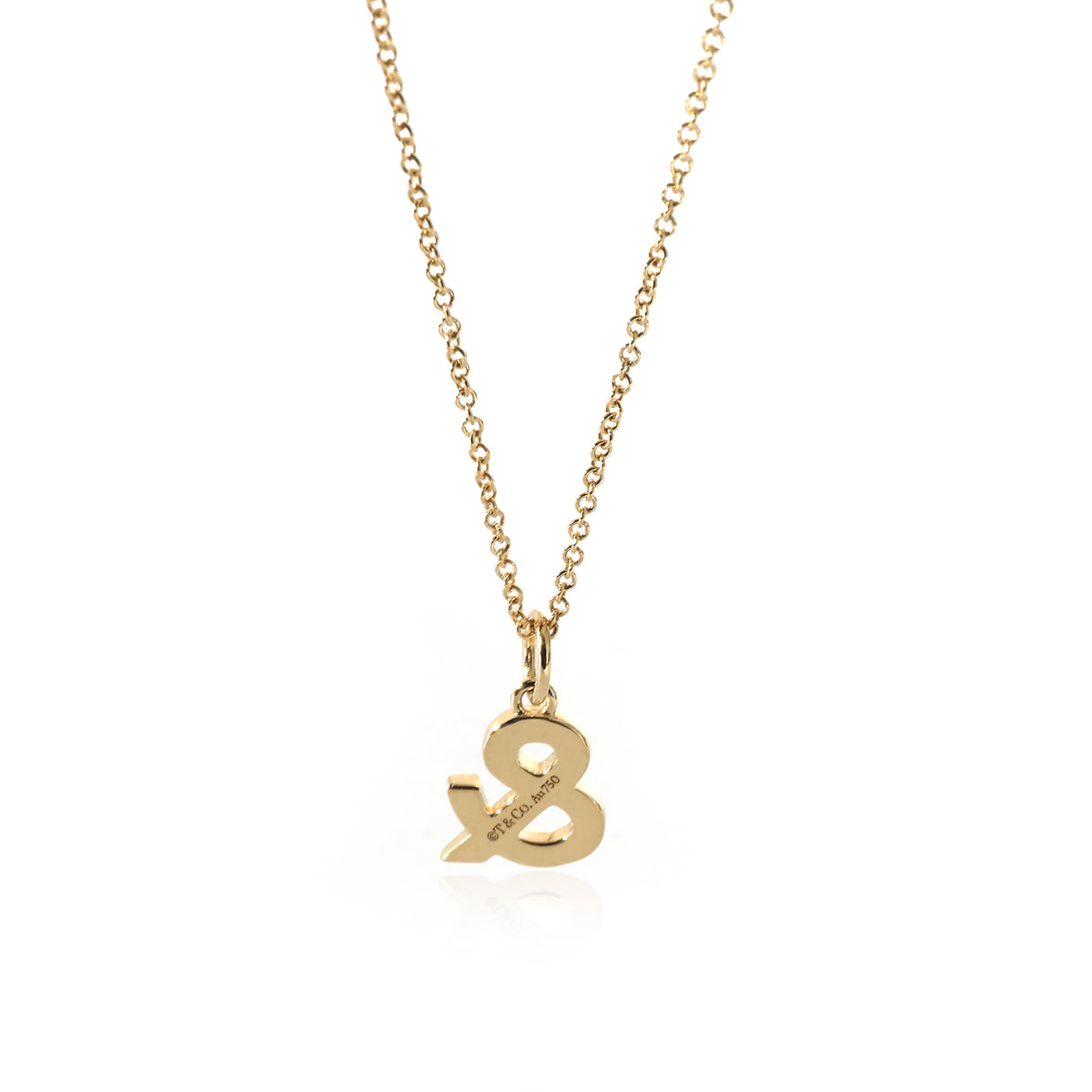 Tiffany & Co. Ampersand Pave Diamond Pendant in 18k Yellow Gold 0.07 Ctw