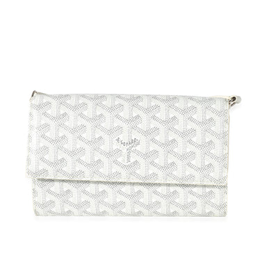 Goyard White Goyardine Canvas Varenne Continental Strap Wallet