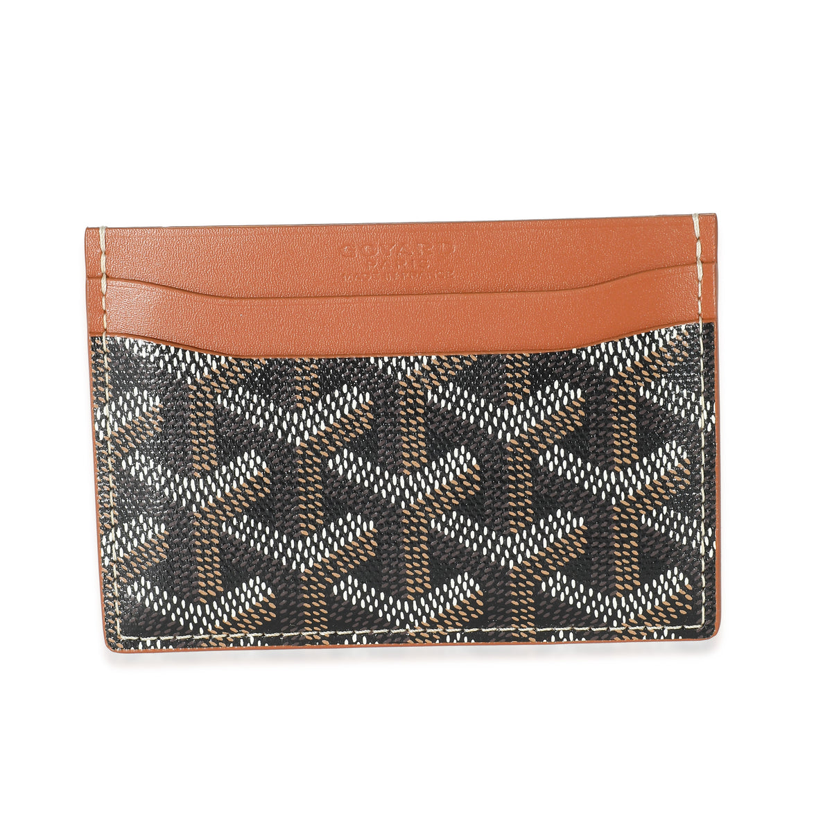 Goyard Black Gold Goyardine Canvas Sulpice Card Holder | myGemma | Item #135750 Goyard Black Gold Goyardine Canvas Sulpice Card Holder | myGemma | Item #135750