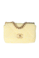 Chanel Yellow Tweed Chanel 19 Flap Bag