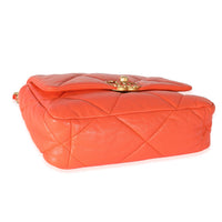 Chanel Orange Quilted Lambskin Chanel 19 Flap Bag