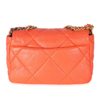 Chanel Orange Quilted Lambskin Chanel 19 Flap Bag