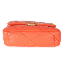 Chanel Orange Quilted Lambskin Chanel 19 Flap Bag