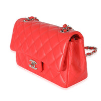 Chanel Red Quilted Lambskin Mini Rectangular Flap Bag