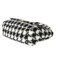 Chanel Black White Houndstooth Tweed Chanel 19 Maxi Flap Bag