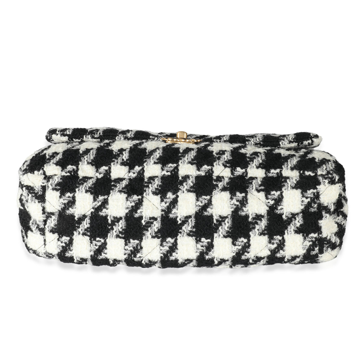 Chanel Black White Houndstooth Tweed Chanel 19 Maxi Flap Bag