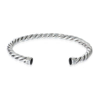 David Yurman Cable Cuff Bracelet With Onyx Ends in Sterling Silver