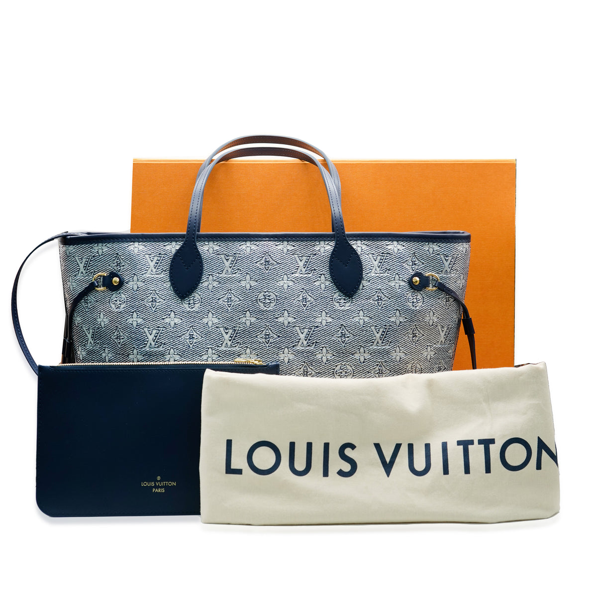 Louis Vuitton Limited Edition Blue Monoglam Neverfull MM