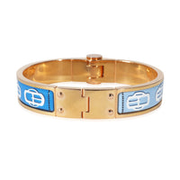 Gold Plated Hermès Charnières Narrow Hinged Bracelet, Boucleries Design