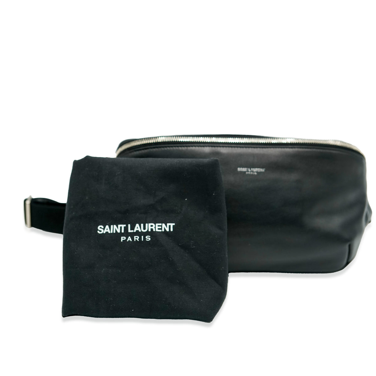 Saint Laurent Black Leather Marsupio Belt Bag