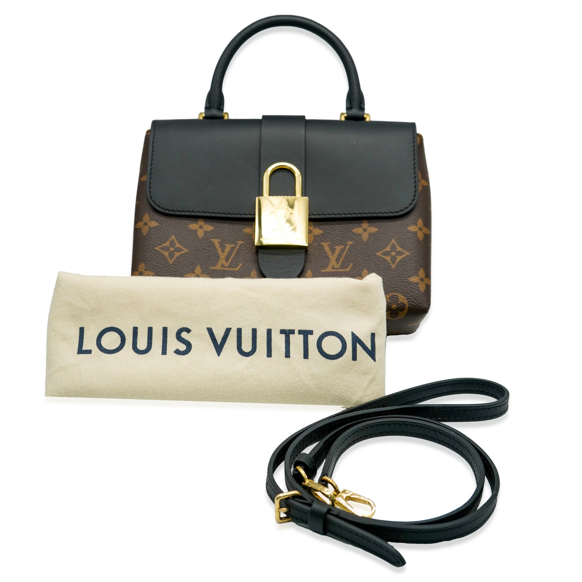 Louis Vuitton Black & Monogram Canvas Locky BB