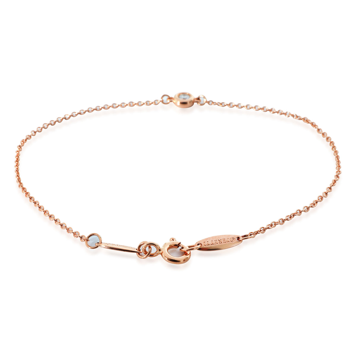 Tiffany & Co. Elsa Peretti Diamond By The Yard Bracelet in 18K Rose Gold 0.07Ct